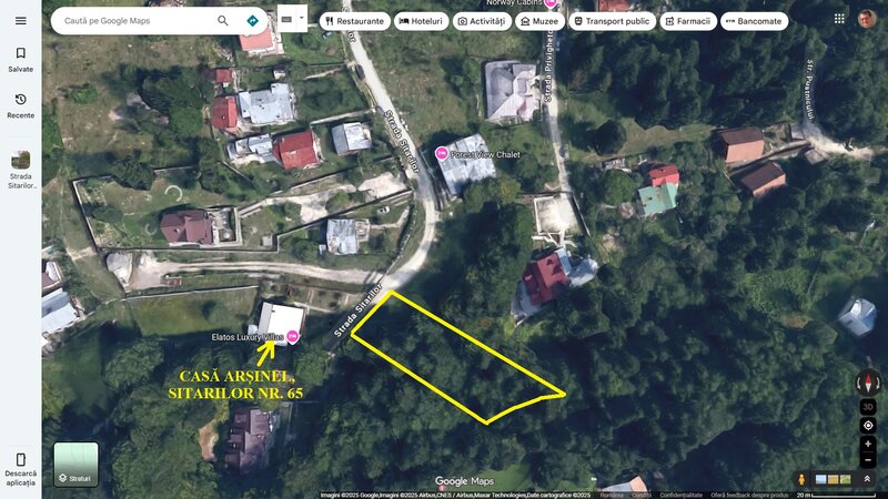 Sinaia, vand 492 mp in cartierul Tirul cu Porumbei, proprietar